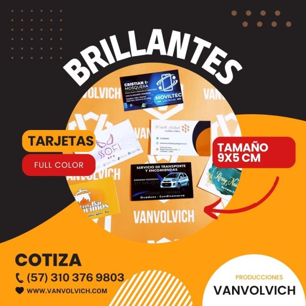 Tarjetas de presentación brillantes